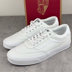 Vans Mens Brooklyn Ls Canvas Trainers All White New In Box Size 10.5